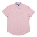 TOMMY HILFIGER Mens Pink Shirt L Button Down Short Sleeve Cotton Casual