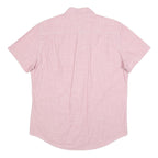 TOMMY HILFIGER Mens Pink Shirt L Button Down Short Sleeve Cotton Casual