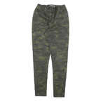 CLOCKHOUSE Womens Cotton Blend Green Camouflage Slim Skinny Trousers W26 L30