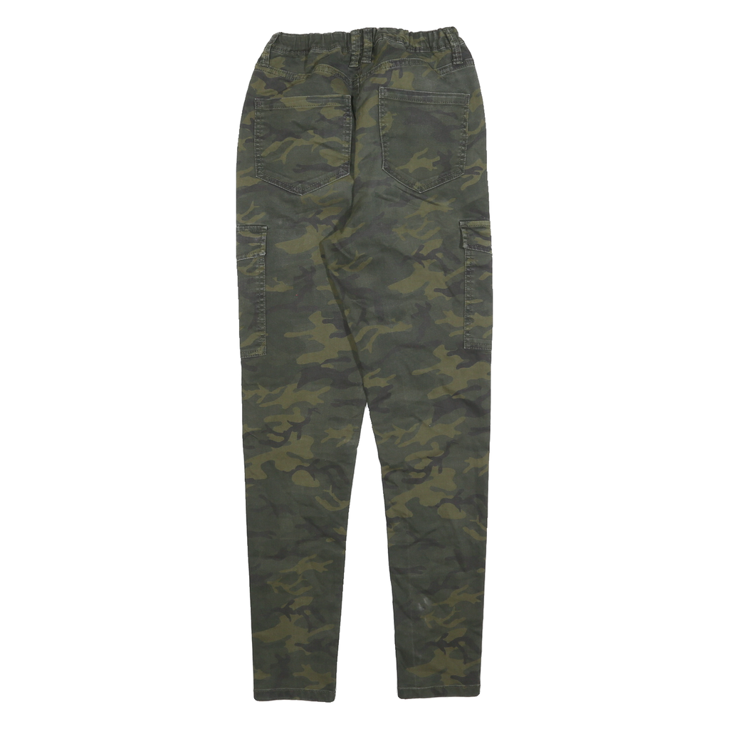 CLOCKHOUSE Womens Cotton Blend Green Camouflage Slim Skinny Trousers W26 L30