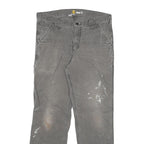 CARHARTT Mens Jeans Grey Relaxed Straight Denim Medium W34 L32 Workwear Utility