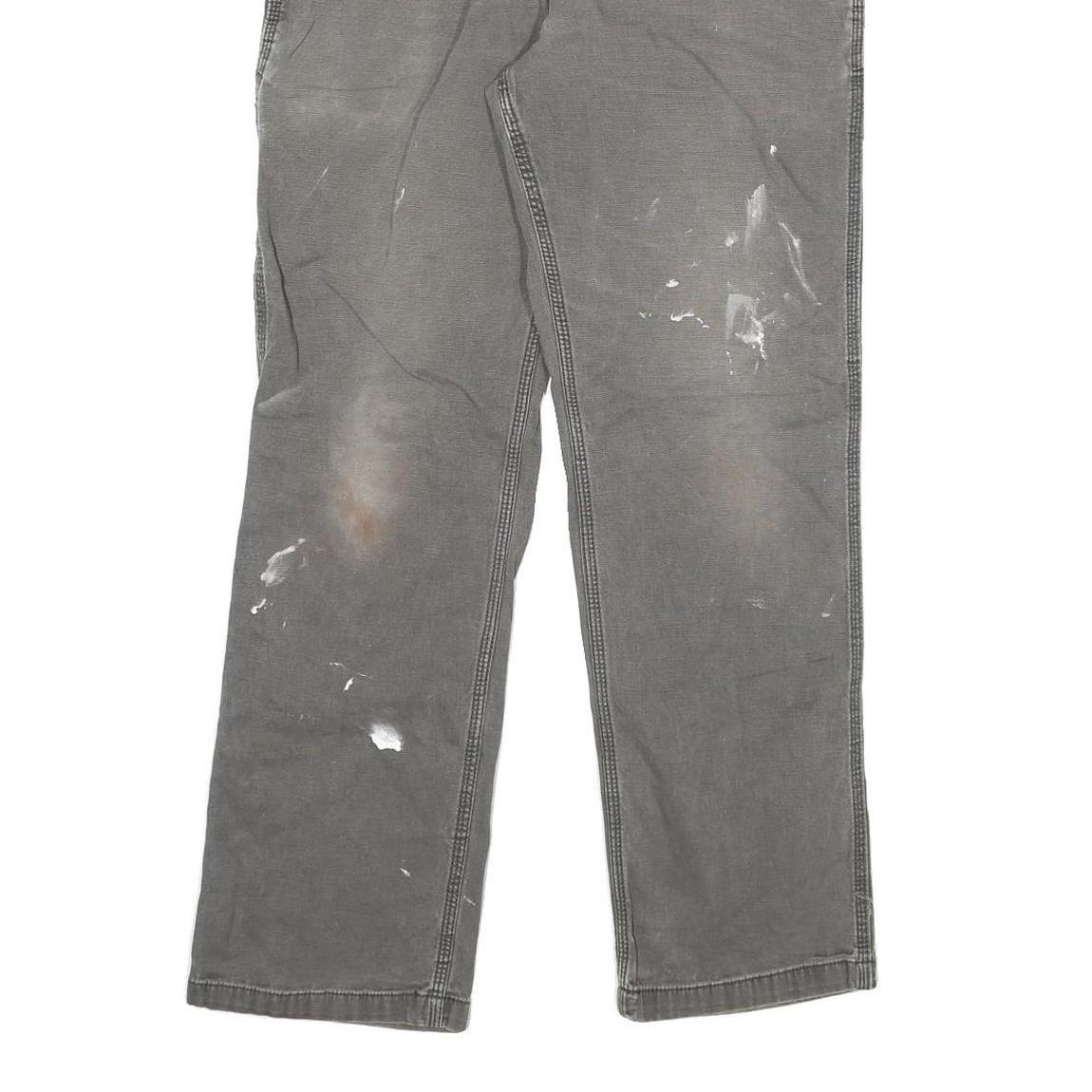 CARHARTT Mens Jeans Grey Relaxed Straight Denim Medium W34 L32 Workwear Utility