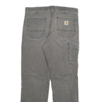 CARHARTT Mens Jeans Grey Relaxed Straight Denim Medium W34 L32 Workwear Utility