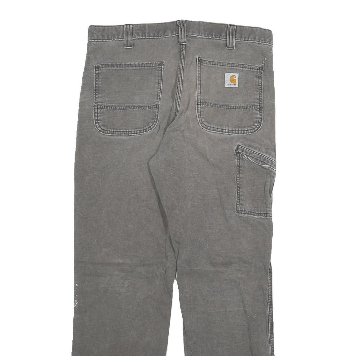 CARHARTT Mens Jeans Grey Relaxed Straight Denim Medium W34 L32 Workwear Utility