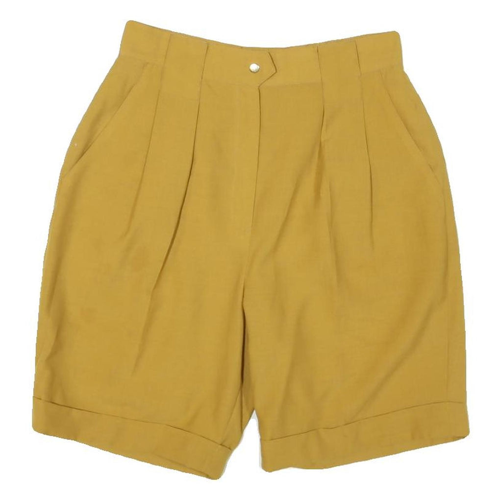 YOUR SHOW Womens Shorts Yellow Wool Blend M W28 Classic Fit Casual