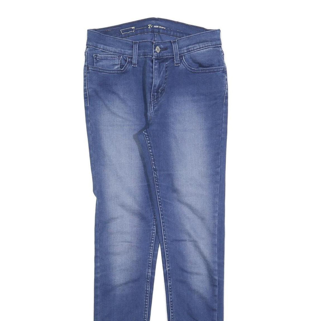 LEVI'S Womens Slim Blue Denim Rinse Jeans W27 L30 Stretch Comfort Zip