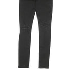 LEVI'S 721 Womens Black Regular Skinny Denim Medium W25 L30 Distressed Jeans