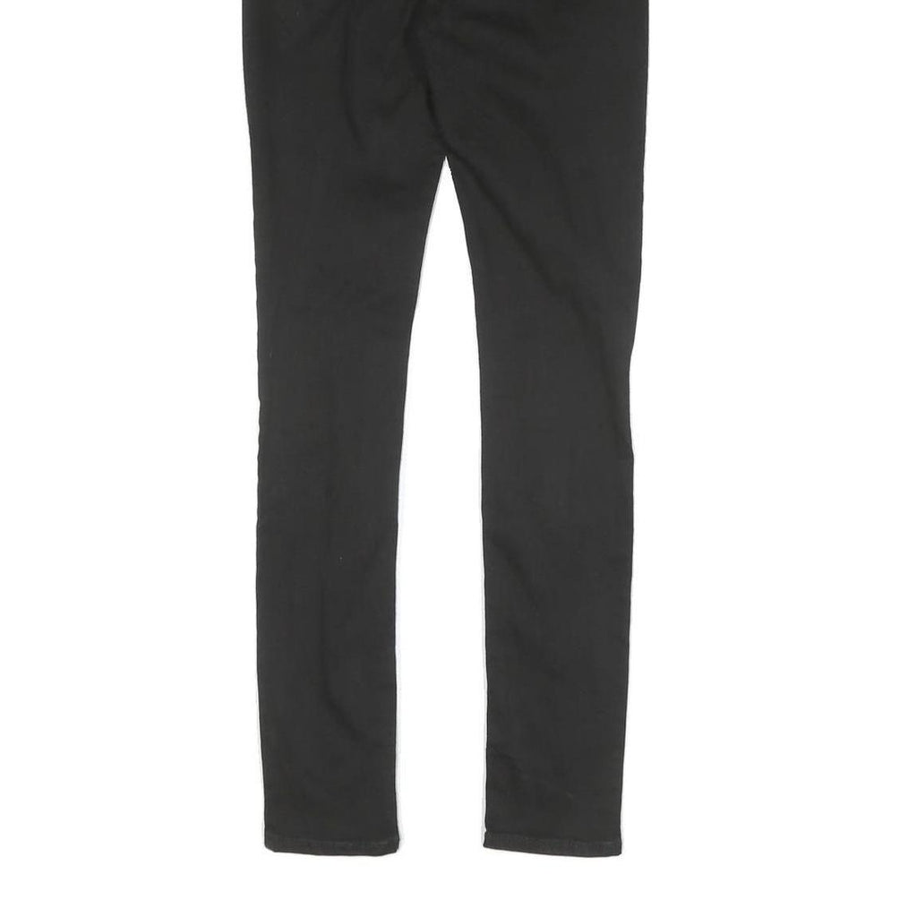 LEVI'S 721 Womens Black Regular Skinny Denim Medium W25 L30 Distressed Jeans