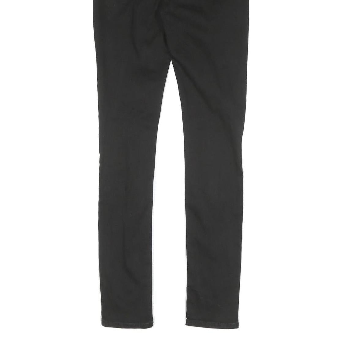 LEVI'S 721 Womens Black Regular Skinny Denim Medium W25 L30 Distressed Jeans