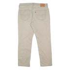 LEVI'S Mens Slim Beige Cotton Blend Trousers W36 L29 Zip Closure Casual Wear