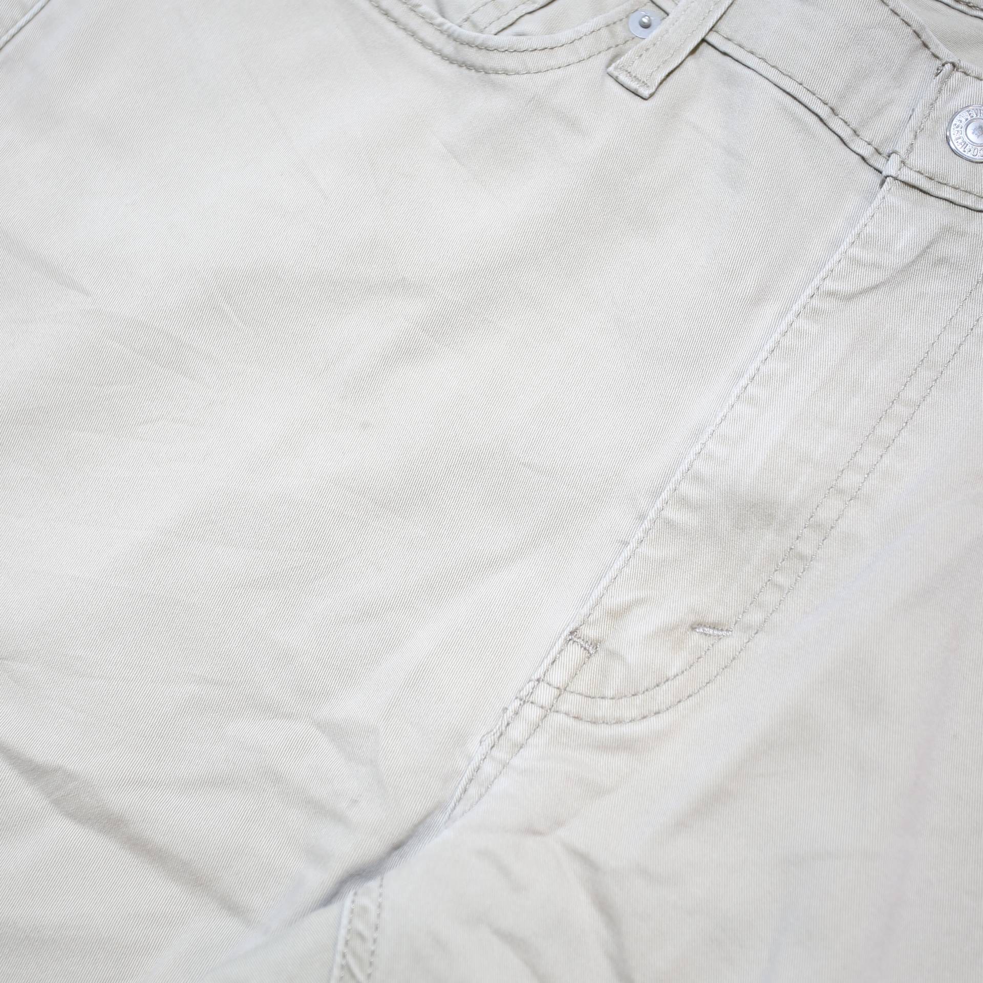 LEVI'S Mens Slim Beige Cotton Blend Trousers W36 L29 Zip Closure Casual Wear