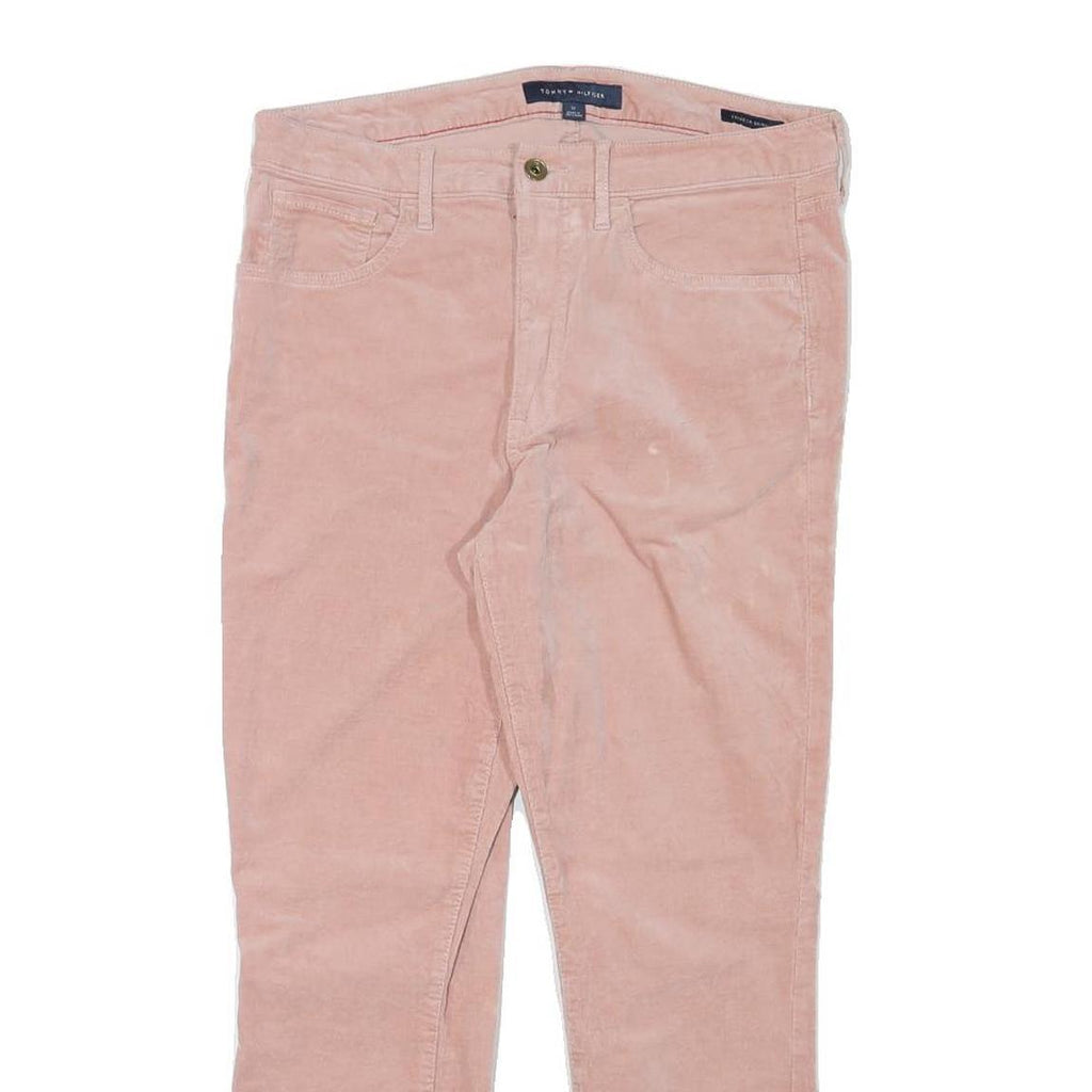 TOMMY HILFIGER Womens Cotton Blend Pink Slim Tapered Trousers W31 L26