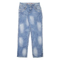 V-ARZ DAR Mens Jeans Blue Regular Straight Stone Wash W30 L30