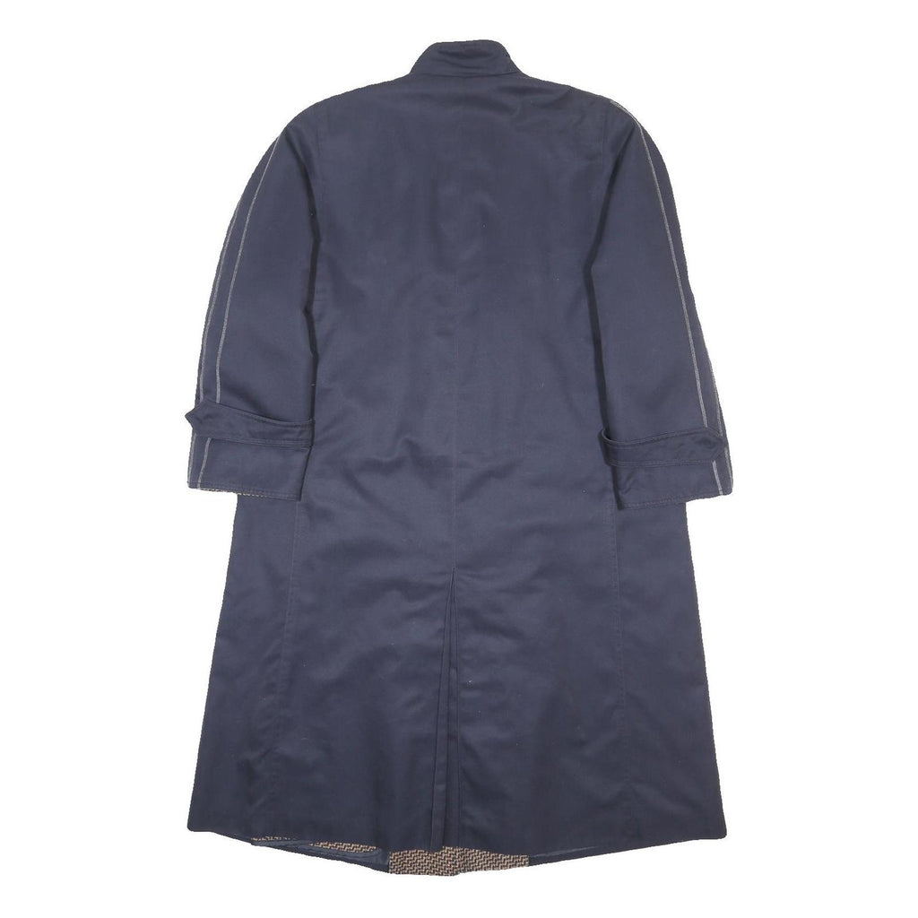 KARNER Womens Navy Blue Statement Button Cotton Blend Jacket L Long Sleeve