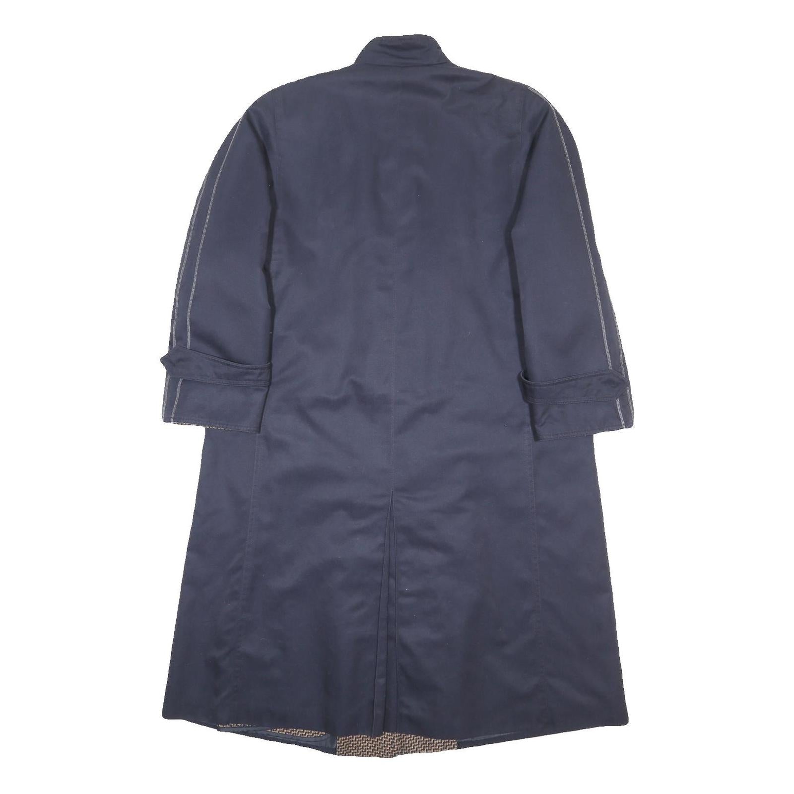 KARNER Womens Navy Blue Statement Button Cotton Blend Jacket L Long Sleeve