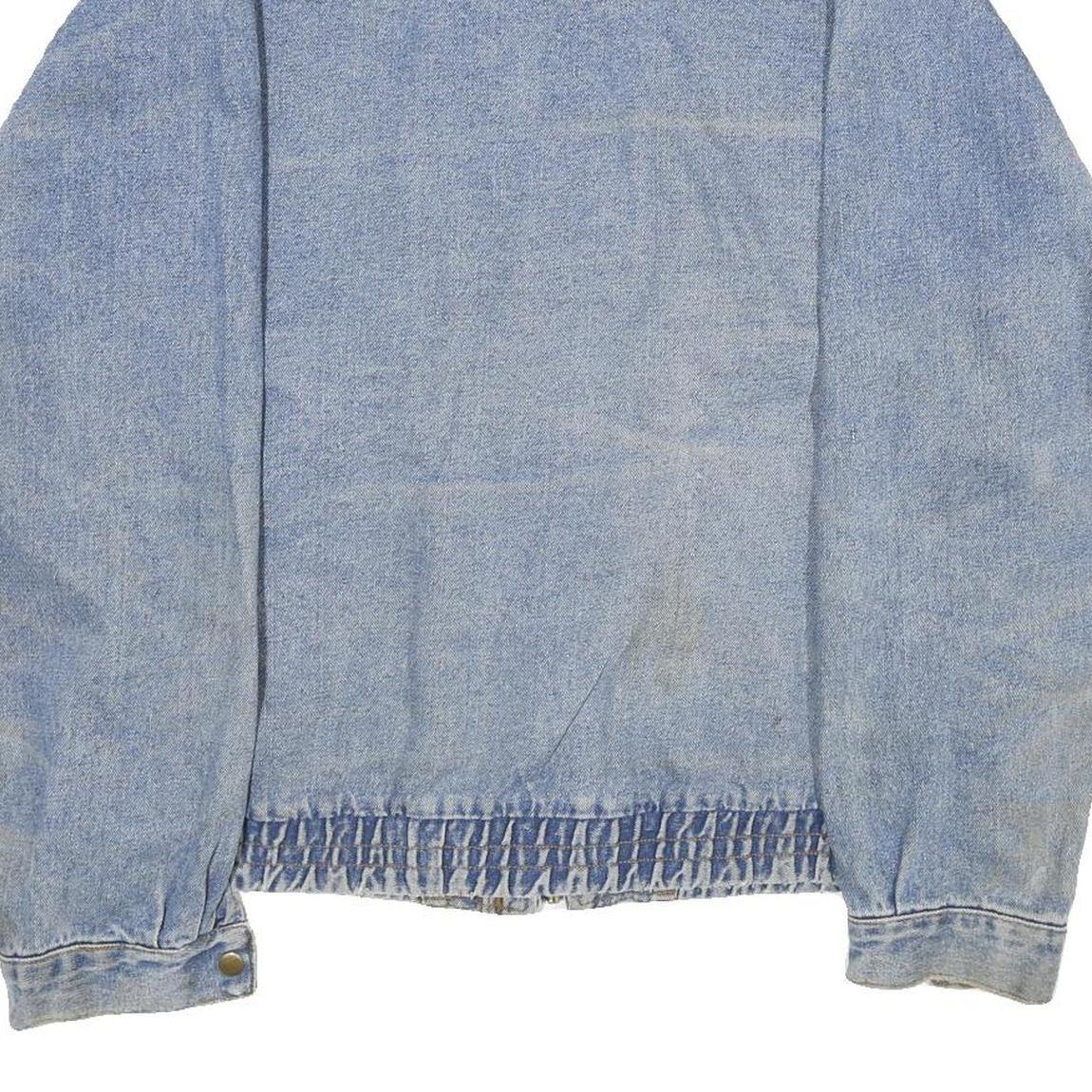 BANDANA Mens Blue Denim Jacket L Cotton Workwear Zip Button Pocket Casual