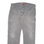 DICKIES Mens Regular Grey Cotton Blend Regular Fit Trousers W36 L31 Workwear