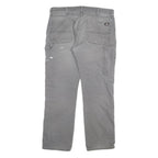 DICKIES Mens Regular Grey Cotton Blend Regular Fit Trousers W36 L31 Workwear
