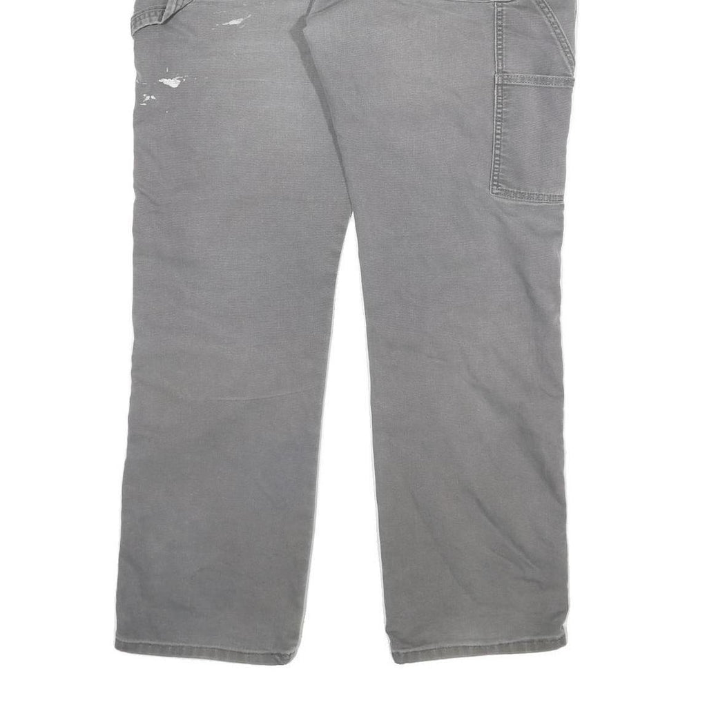 DICKIES Mens Regular Grey Cotton Blend Regular Fit Trousers W36 L31 Workwear