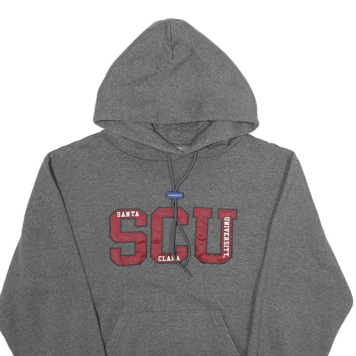 CHAMPION Mens Grey Santa Clara University Pullover Hoodie S Cotton Blend