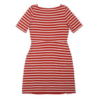SEASALT CORNWALL Womens Red & White Striped Day Cotton Blend Short Sleeve Knee