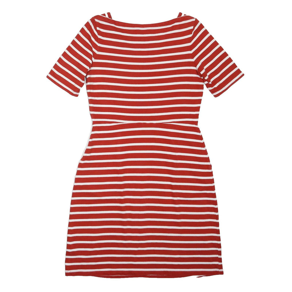 SEASALT CORNWALL Womens Red & White Striped Day Cotton Blend Short Sleeve Knee