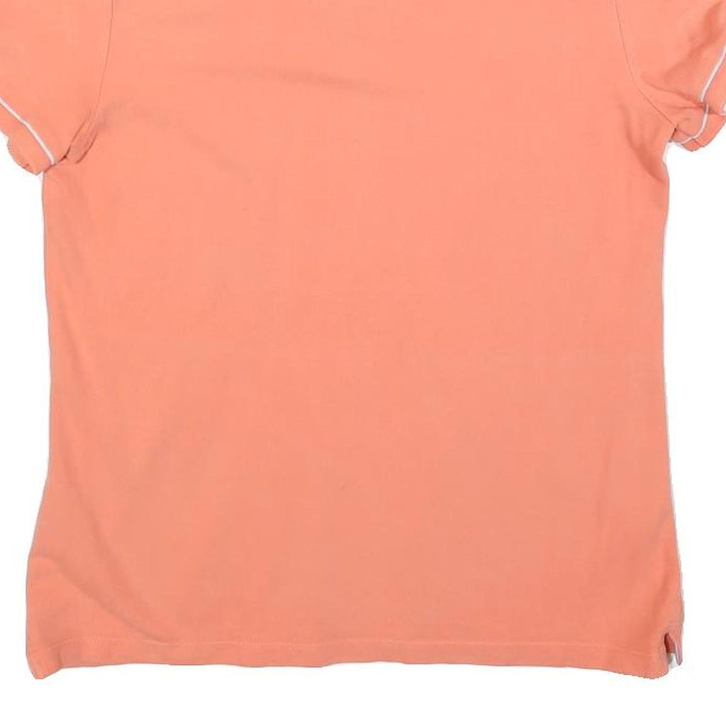 TOMMY HILFIGER Womens Peach Polo Shirt M Cotton Blend Short Sleeve Plain