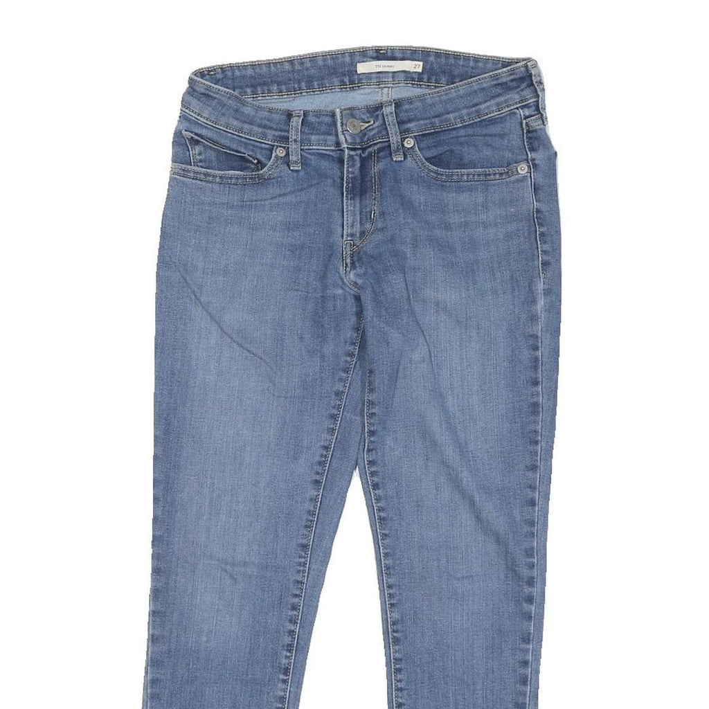 LEVI'S Womens Regular Blue Skinny Denim Light W27 L26 Zip Jeans Classic Fit