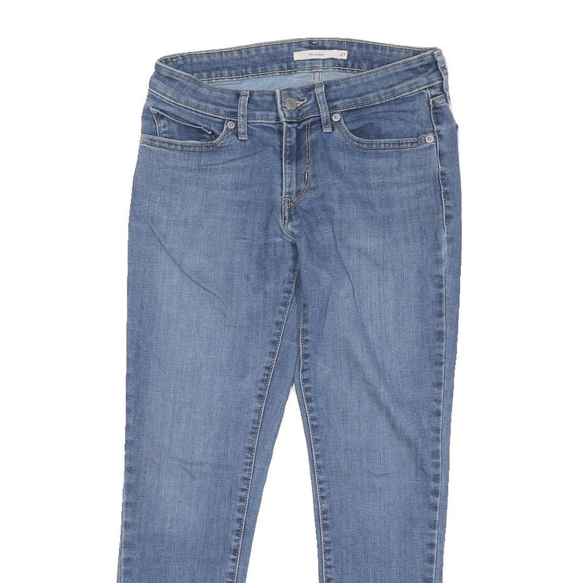 LEVI'S Womens Regular Blue Skinny Denim Light W27 L26 Zip Jeans Classic Fit