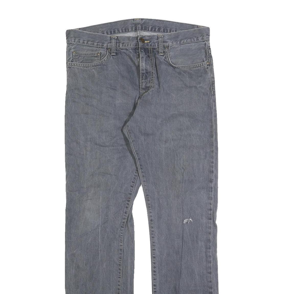 CARHARTT Mens Jeans Blue Regular Straight Denim Light W32 L34 Durable Work Wear