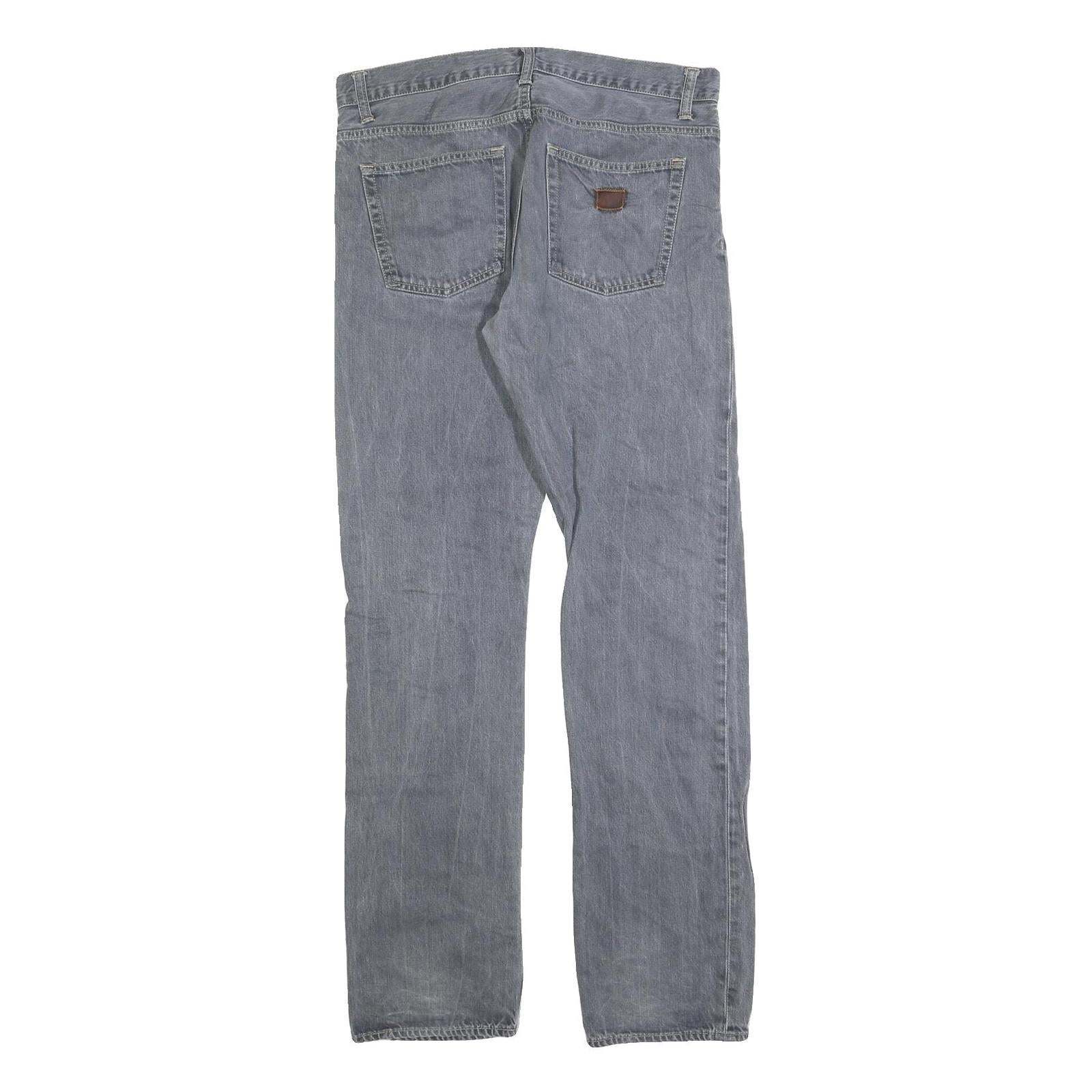 CARHARTT Mens Jeans Blue Regular Straight Denim Light W32 L34 Durable Work Wear