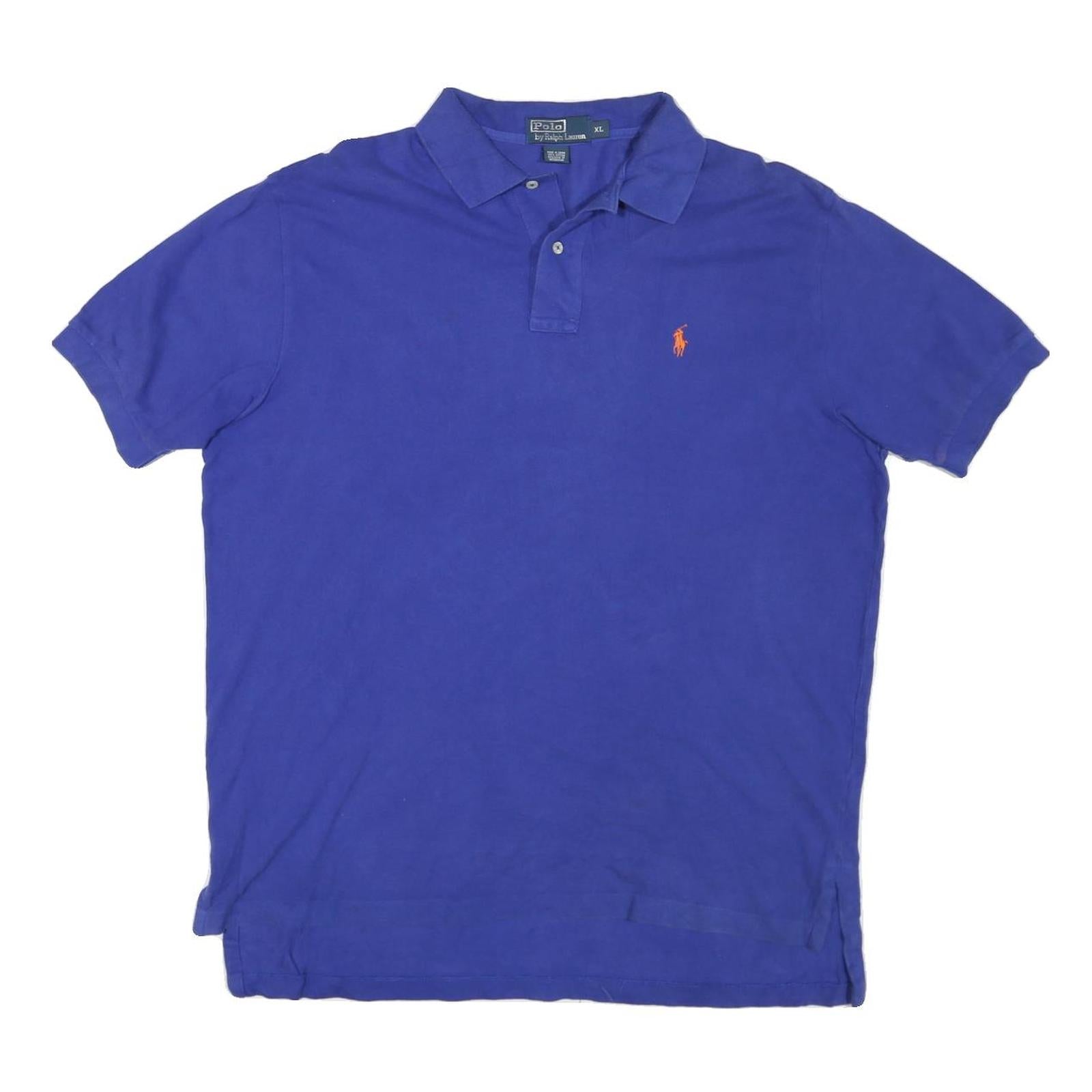 POLO RALPH LAUREN Mens Blue Polo Shirt XL Cotton Blend Short Sleeve Basic