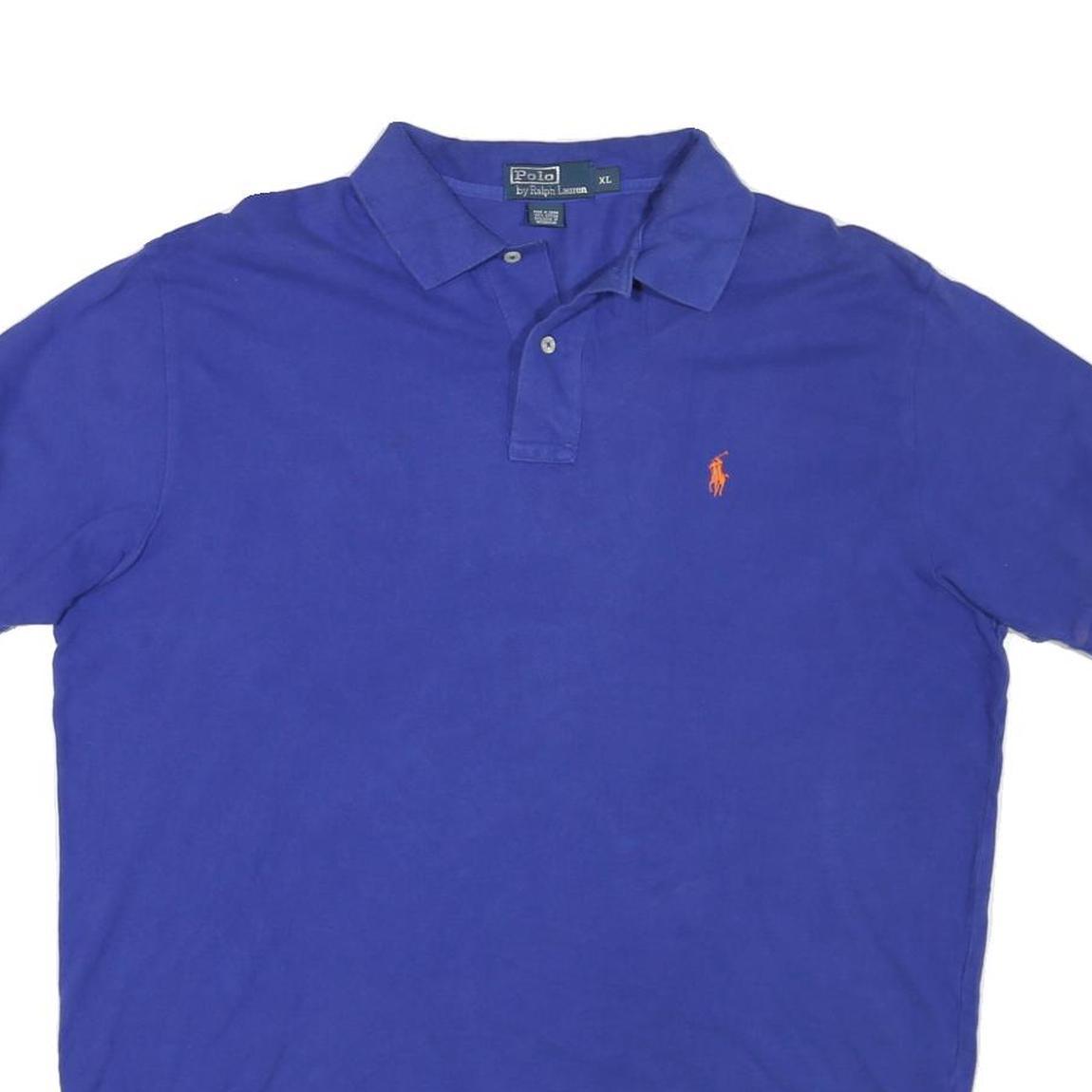 POLO RALPH LAUREN Mens Blue Polo Shirt XL Cotton Blend Short Sleeve Basic