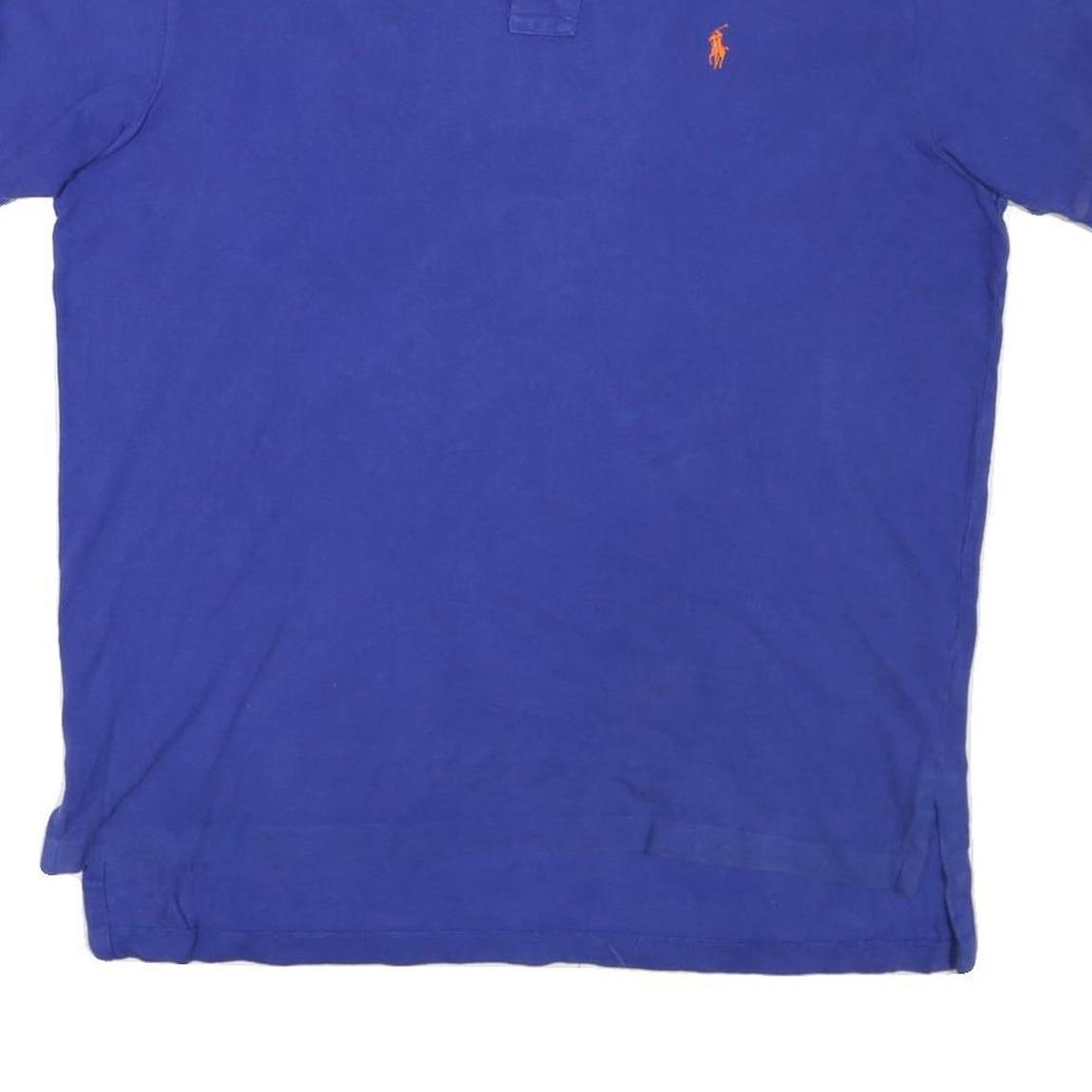 POLO RALPH LAUREN Mens Blue Polo Shirt XL Cotton Blend Short Sleeve Basic