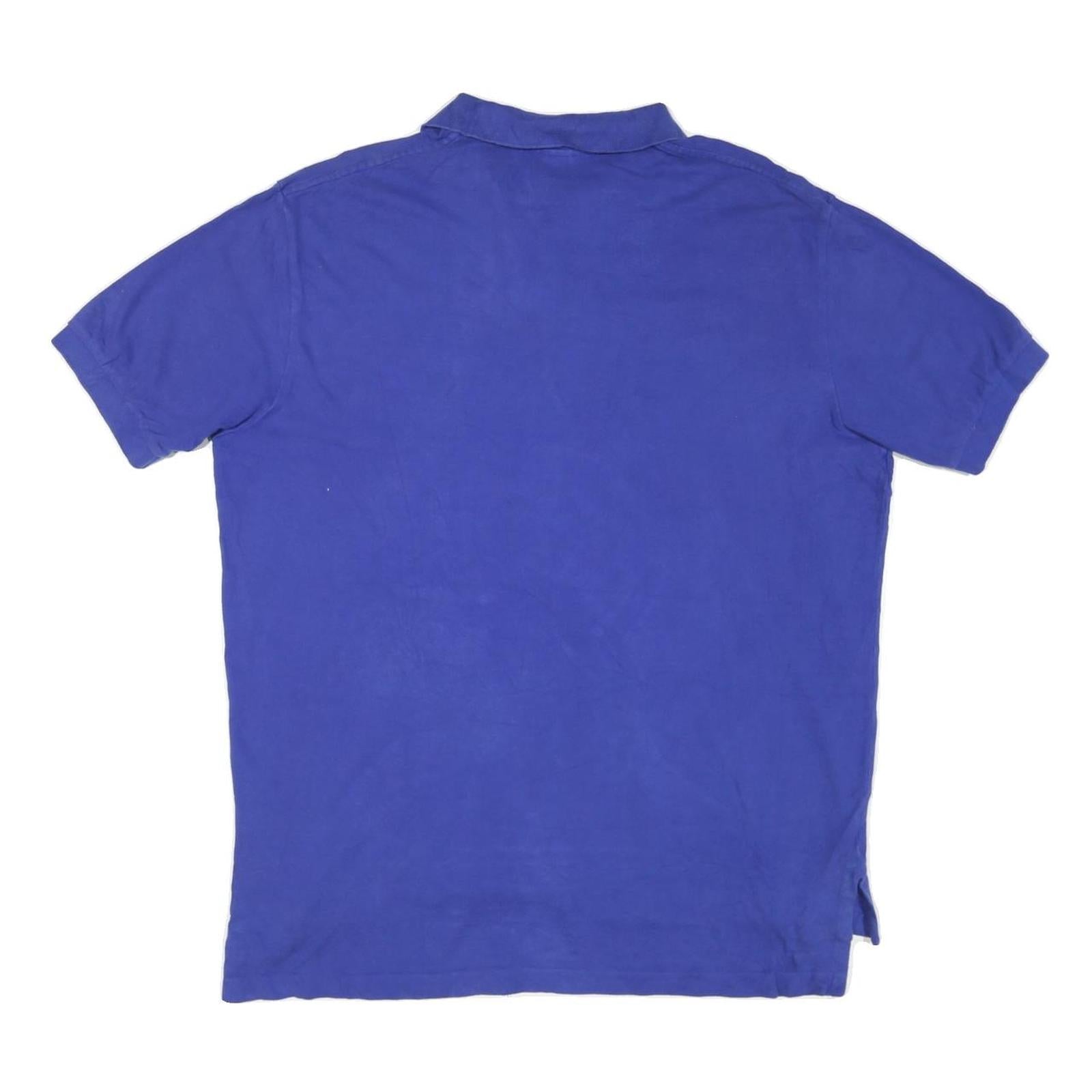 POLO RALPH LAUREN Mens Blue Polo Shirt XL Cotton Blend Short Sleeve Basic