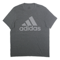 ADIDAS Mens Grey Graphic Logo Modern T-Shirt L Short Sleeve Crew Neck