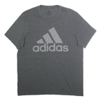 ADIDAS Mens Grey Graphic Logo Modern T-Shirt L Short Sleeve Crew Neck