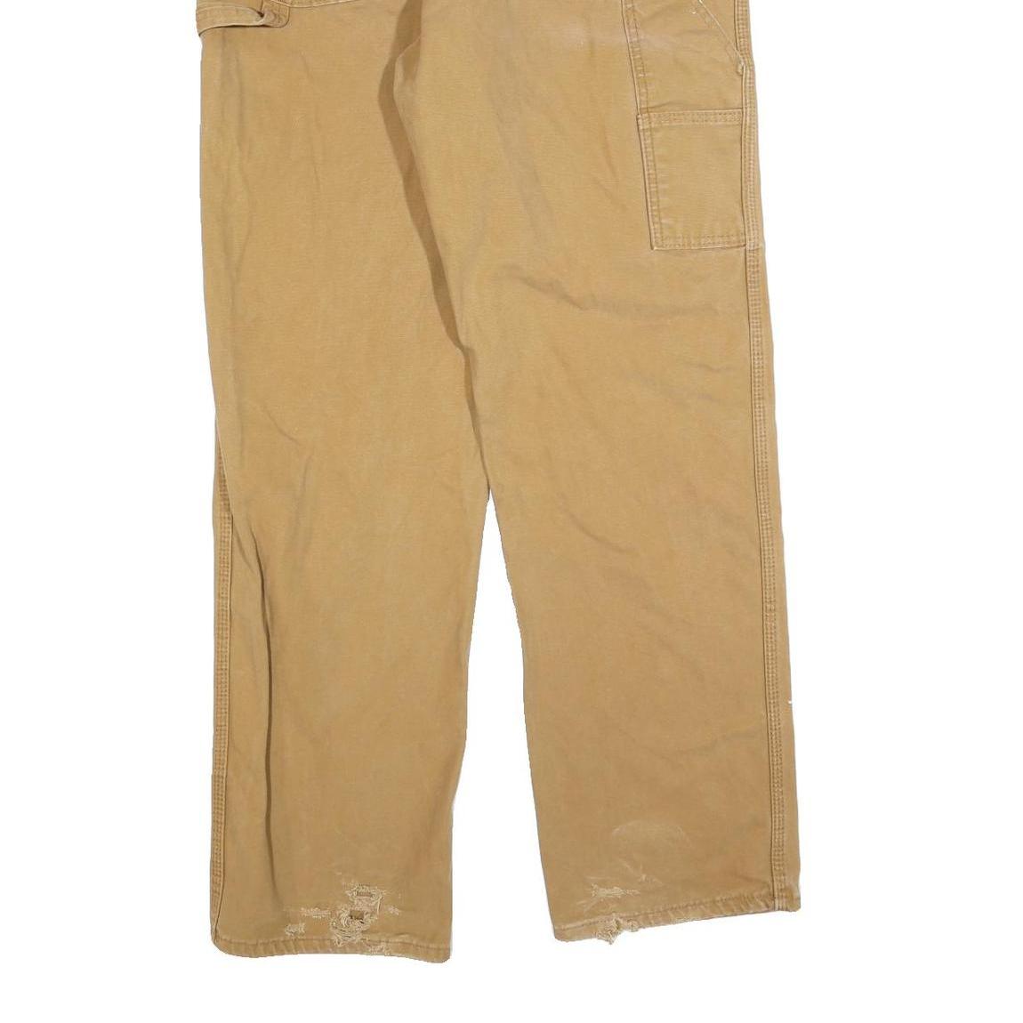 DICKIES Mens Regular Fit Beige Jeans Cotton Blend Zip W36 L34 Workwear Classic