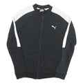 PUMA Womens Black & White Casual Jacket UK 10 Cotton Blend Plain Zip Athletic