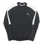 PUMA Womens Black & White Casual Jacket UK 10 Cotton Blend Plain Zip Athletic