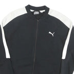 PUMA Womens Black & White Casual Jacket UK 10 Cotton Blend Plain Zip Athletic