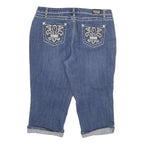 EARL JEAN Womens Denim Blue Casual Shorts XL W32 Embellished Pockets Cuffed
