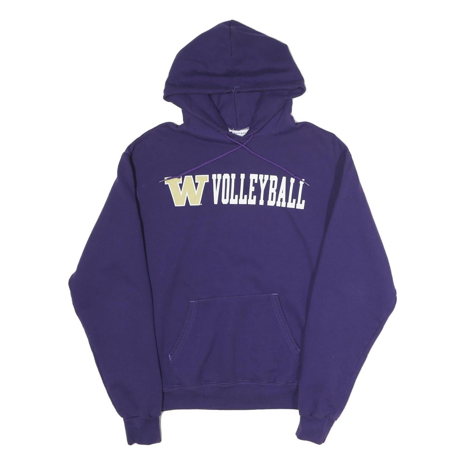 CHAMPION Womens Purple W Volleyball Pullover Hoodie M Cotton Blend Casual