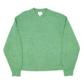 H&M Womens Green Plain Wool Blend Jumper Crew Neck Basic Knit S Lightweight Soft