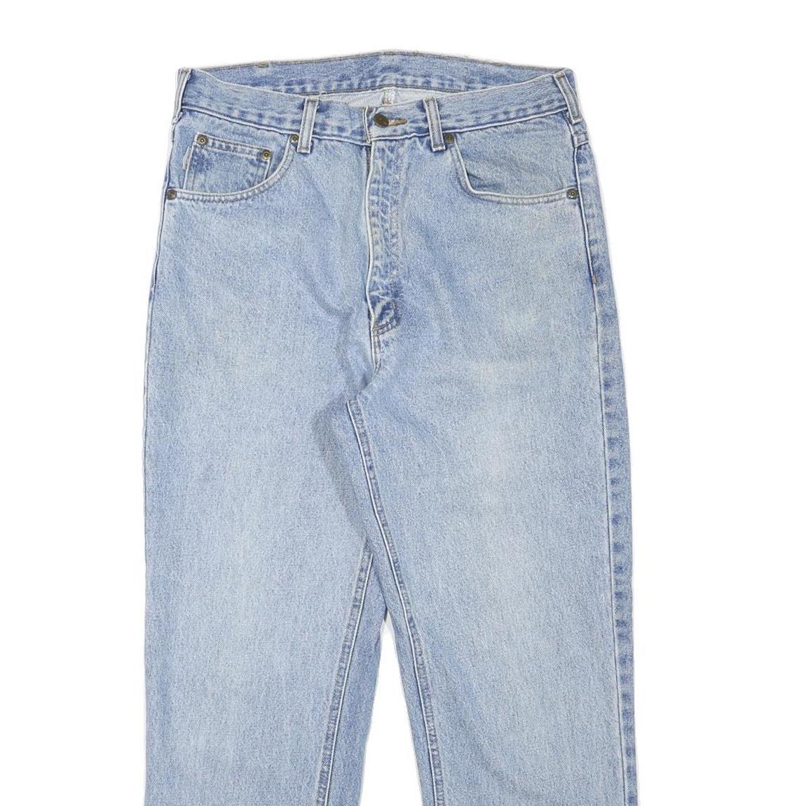 CARHARTT Mens Jeans Blue Regular Straight Denim Light W30 L27 Zip Cotton Blend