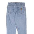 CARHARTT Mens Jeans Blue Regular Straight Denim Light W30 L27 Zip Cotton Blend