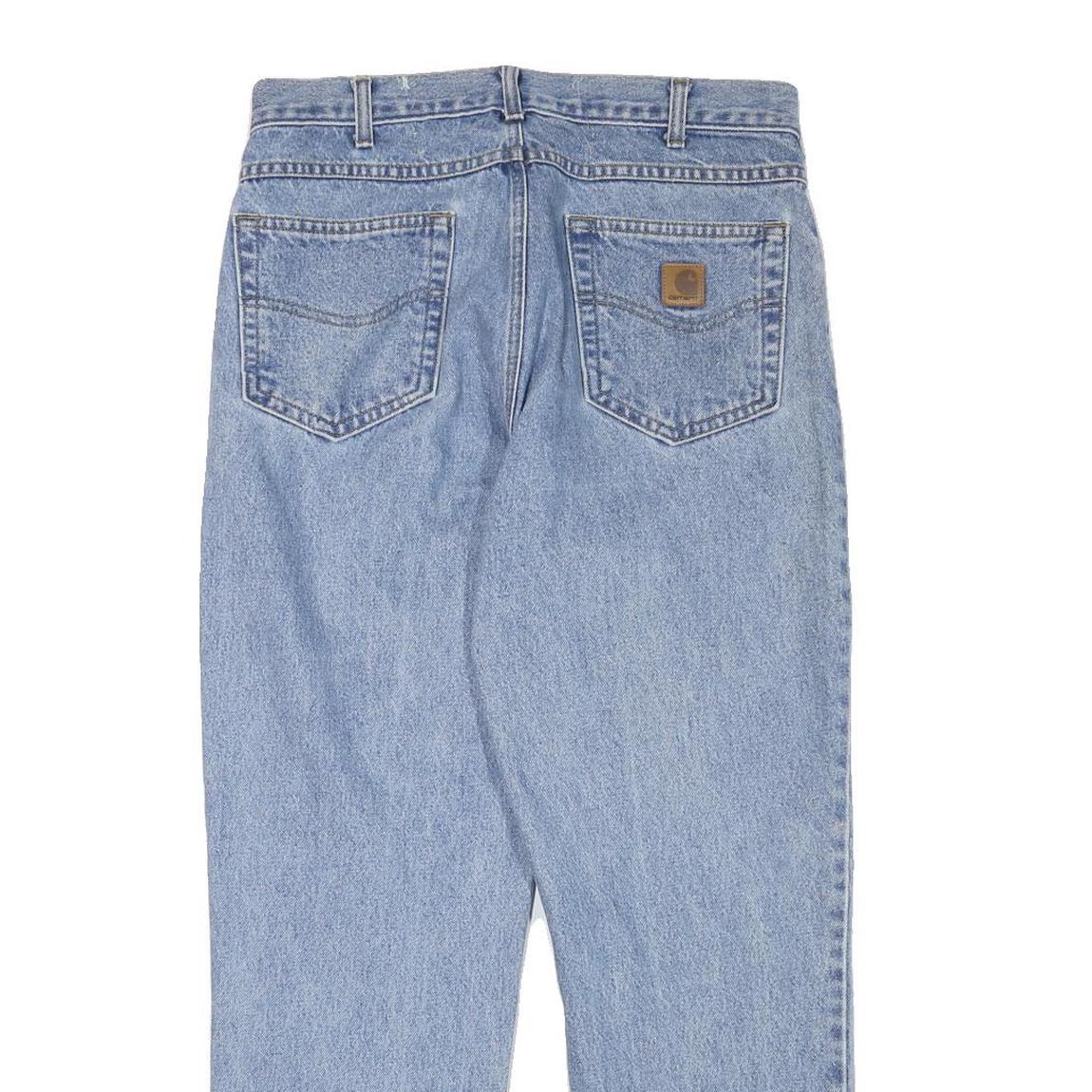 CARHARTT Mens Jeans Blue Regular Straight Denim Light W30 L27 Zip Cotton Blend