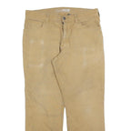 CARHARTT Mens Jeans Beige Relaxed Straight Denim Medium W34 L30 Workwear Durable