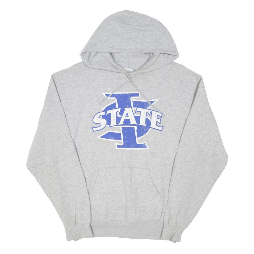 CHAMPION Mens Grey State Logo Pullover Hoodie M Cotton Blend Casual