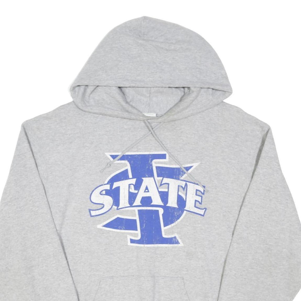 CHAMPION Mens Grey State Logo Pullover Hoodie M Cotton Blend Casual